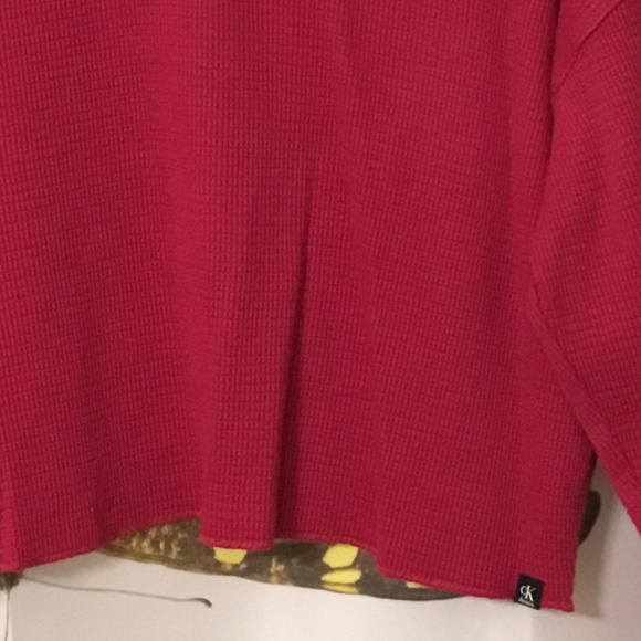 Calvin Klein~WOMEN'S WAFFLE-KNIT HALF-ZIP TOP IN CERISE/Pink~NWT~Sizes S & M - Picture 5 of 7